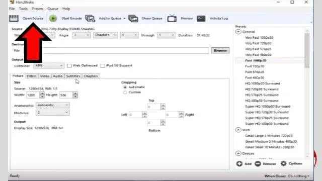 شرح برنامج HandBrake لدمج الترجمة مع الفيلم بصيغة mp4