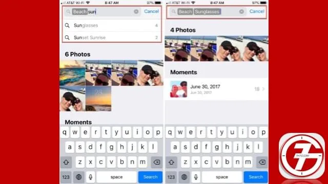البحث بأكثر من كلمة في تطبيق الصور بالايفون