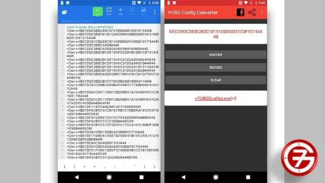 فك ترميز القيم بتطبيق PUBG Config Converter
