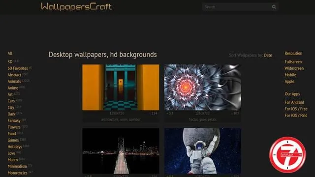 موقع WallpapersCraft لتحميل خلفيات الاندرويد والايفون