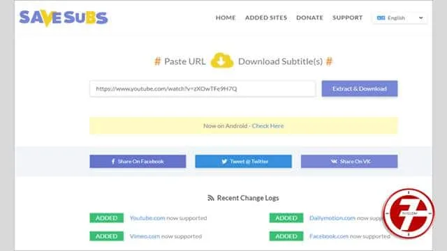 استخدام SaveSubs لتنزيل ترجمة الفيديو من اليوتيوب