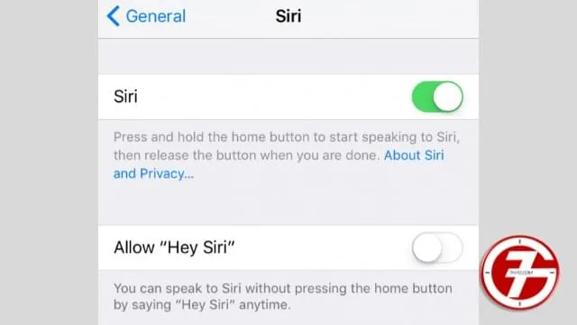 6- ايقاف خاصية Hey Siri