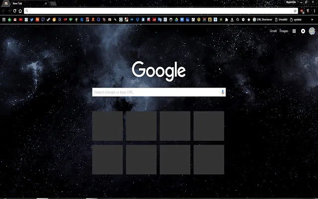 موضوع الفضاء المظلم ل Google Chrome