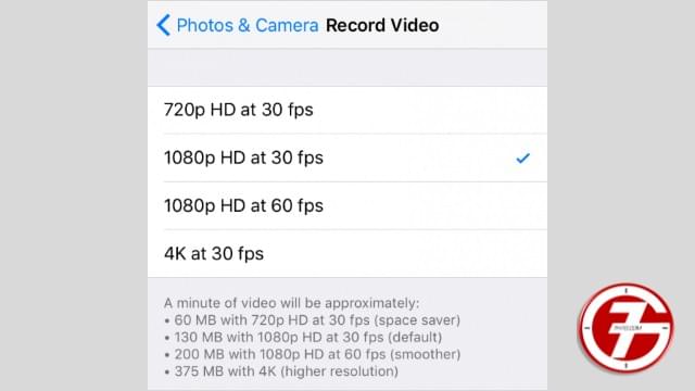 9- تعطيل خاصية 4K Video في كاميرا الايفون