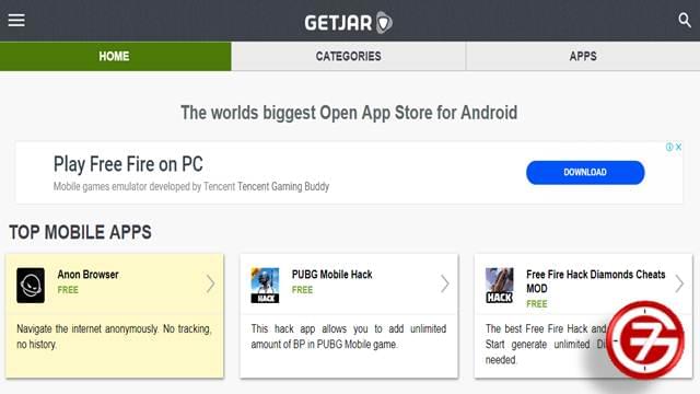 5- متجر GetJar المجاني للتطبيقات والألعاب بديل موبوجيني